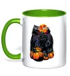 Чашка с цветной ручкой Halloween червоний місяць Лаймовый фото