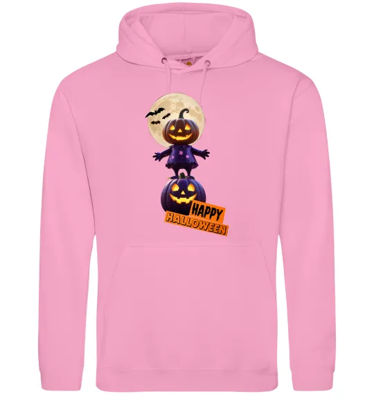 Мужская толстовка (худи) Happy Halloween гарбуз-людина Розовый фото