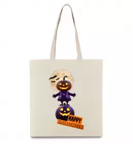 Эко-сумка Happy Halloween гарбуз-людина Бежевый фото
