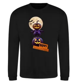 Свитшот Happy Halloween гарбуз-людина Черный фото