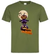 Мужская футболка Happy Halloween гарбуз-людина Оливковый Мужская футболка Happy Halloween гарбуз-людина Оливковый фото