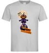 Мужская футболка Happy Halloween гарбуз-людина Серый Мужская футболка Happy Halloween гарбуз-людина Серый фото