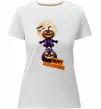 Женская премиум футболка Happy Halloween гарбуз-людина Белый Женская премиум футболка Happy Halloween гарбуз-людина Белый фото