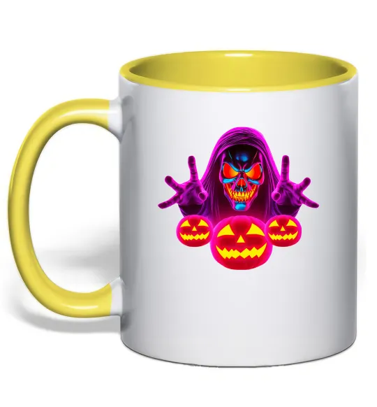Чашка с цветной ручкой Halloween Лимонный фото