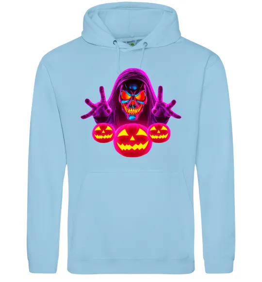 Мужская толстовка (худи) Halloween Голубой фото
