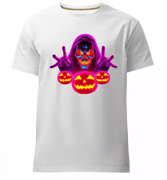 Чоловіча преміум футболка Halloween Білий фото