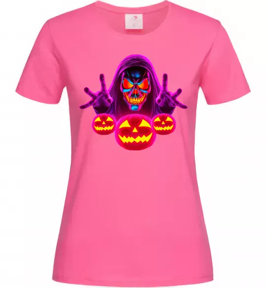 Женская футболка Halloween Ярко-розовый фото