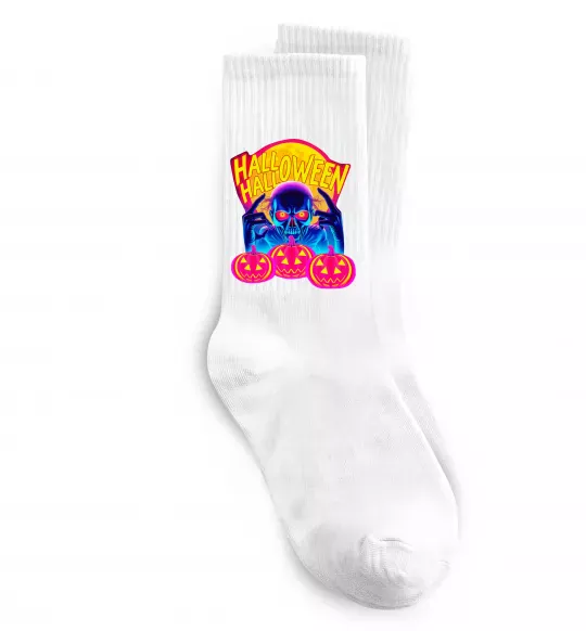 Носки Halloween череп Белый фото