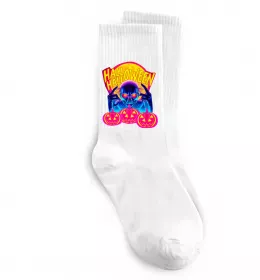 Шкарпетки Halloween череп Білий фото