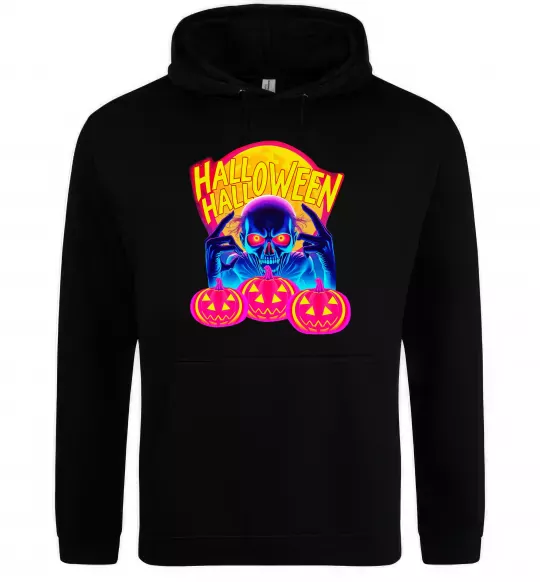Жіноча толстовка (худі) Halloween череп Чорний фото