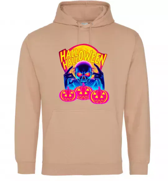 Жіноча толстовка (худі) Halloween череп Пісочний фото