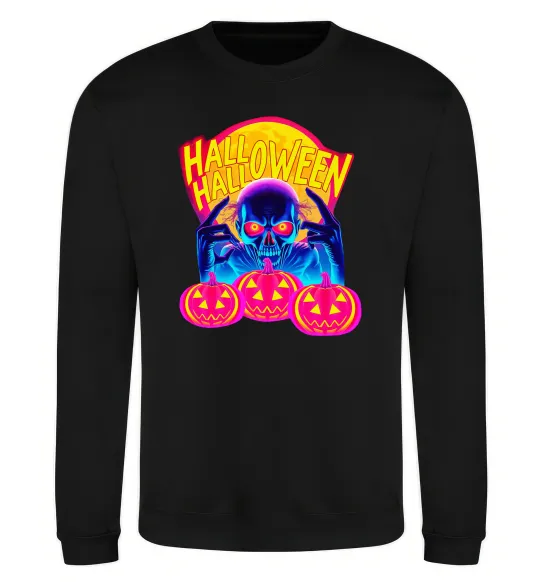 Свитшот Halloween череп Черный фото