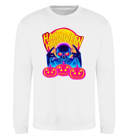 Свитшот Halloween череп Белый фото
