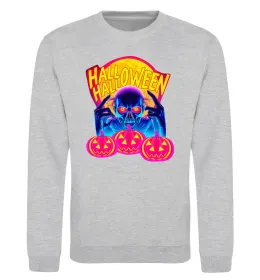 Свитшот Halloween череп Серый меланж фото