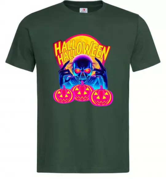 Чоловіча футболка Halloween череп Темно-зелений фото
