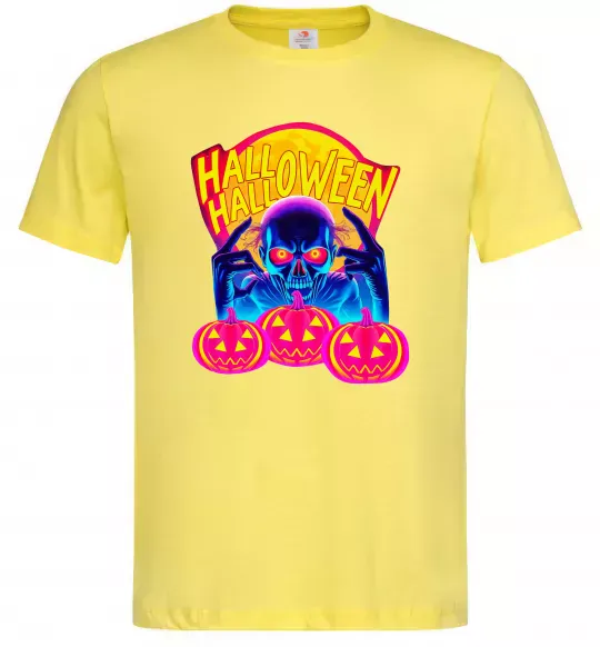 Чоловіча футболка Halloween череп Лимонний фото