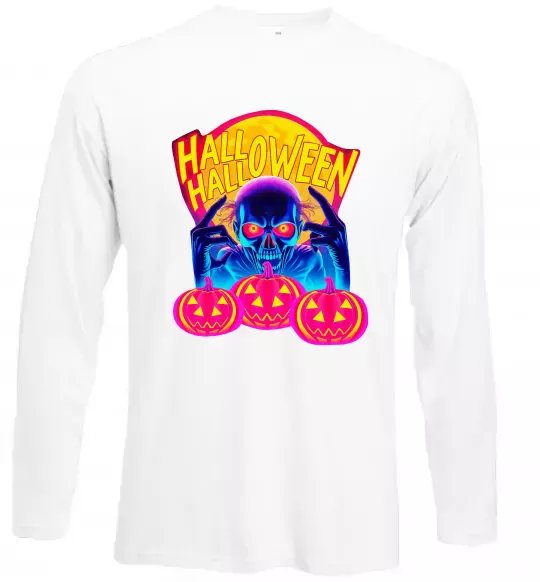 Лонгслив Halloween череп Белый фото