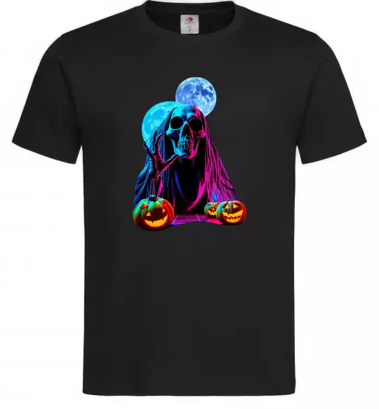 Чоловіча футболка Halloween череп місяці Чорний фото