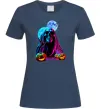 Женская футболка Halloween череп місяці Темно-синий фото