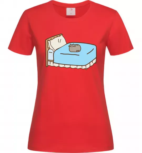 Женская футболка Пушин на ліжку Красный фото