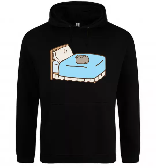 Мужская толстовка (худи) Пушин на ліжку Черный фото