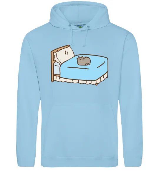 Жіноча толстовка (худі) Пушин на ліжку Блакитний фото