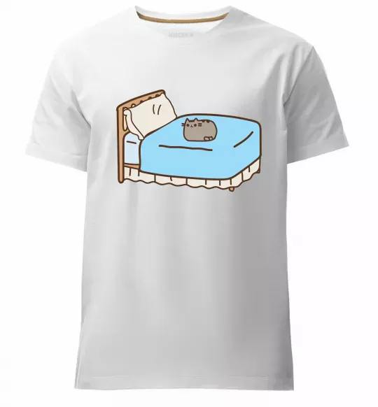 Мужская премиум футболка Пушин на ліжку Белый фото