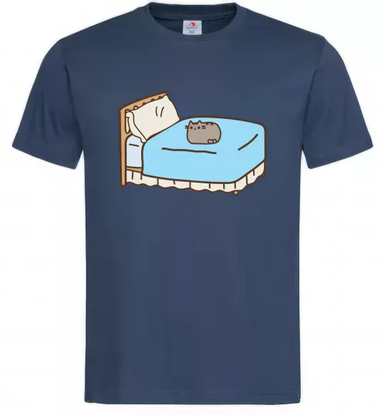 Мужская футболка Пушин на ліжку Темно-синий фото