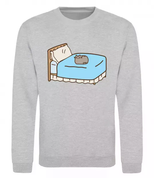 Свитшот Пушин на ліжку Серый меланж фото