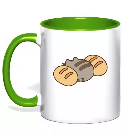 Чашка с цветной ручкой Пушин та хліб Зеленый фото