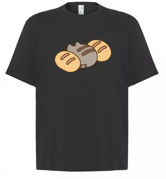 Футболка Оверсайз Пушин та хліб Чорний фото