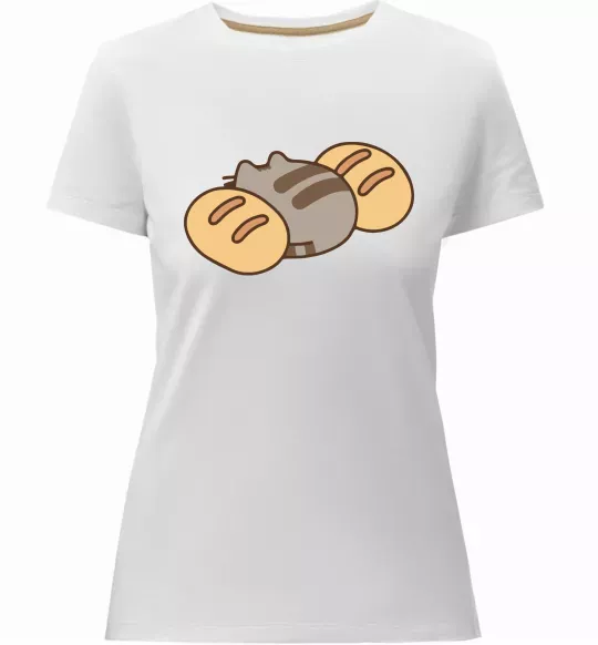 Женская премиум футболка Пушин та хліб Белый фото