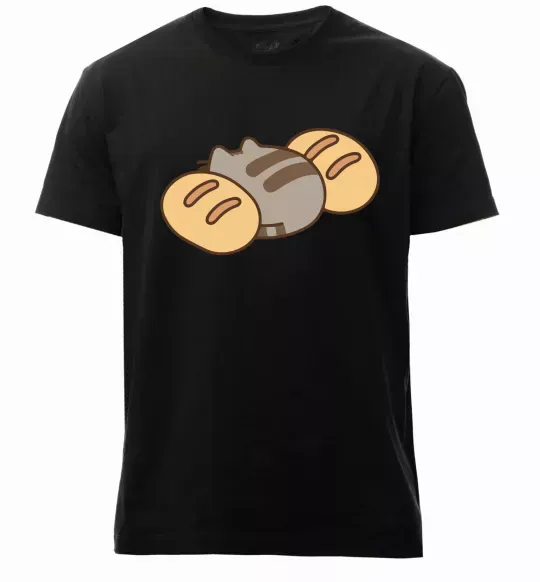 Чоловіча преміум футболка Пушин та хліб Чорний фото