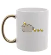 Чашка з кольоровою ручкою Пушин з качечками Золото фото