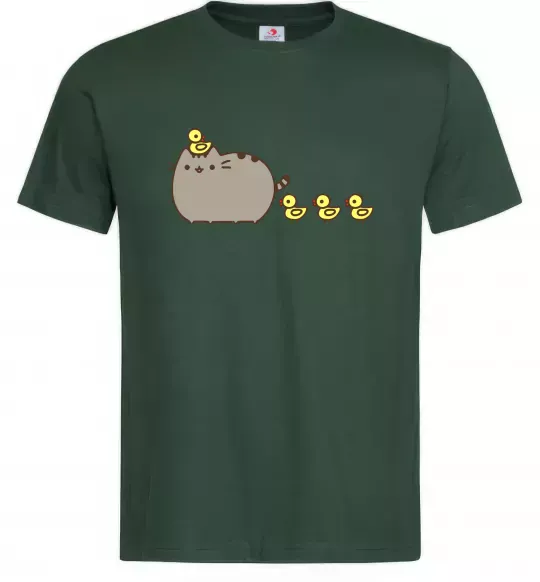 Чоловіча футболка Пушин з качечками Темно-зелений фото