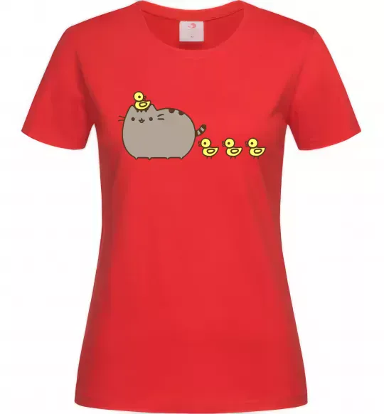 Женская футболка Пушин з качечками Красный фото