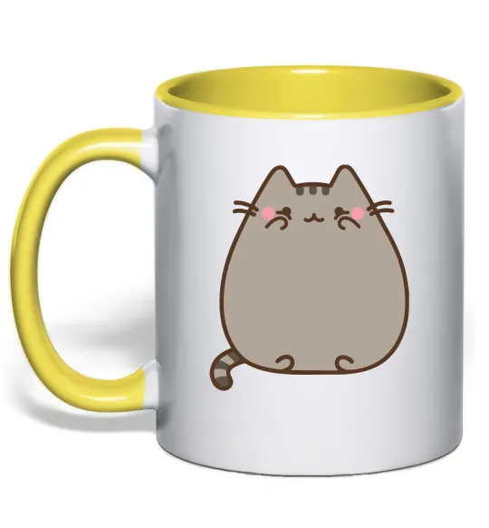 Чашка с цветной ручкой Пушин Лимонный фото