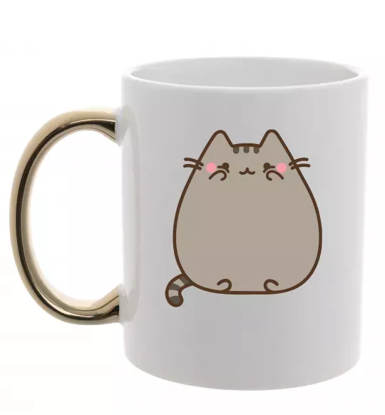 Чашка з кольоровою ручкою Пушин Золото фото