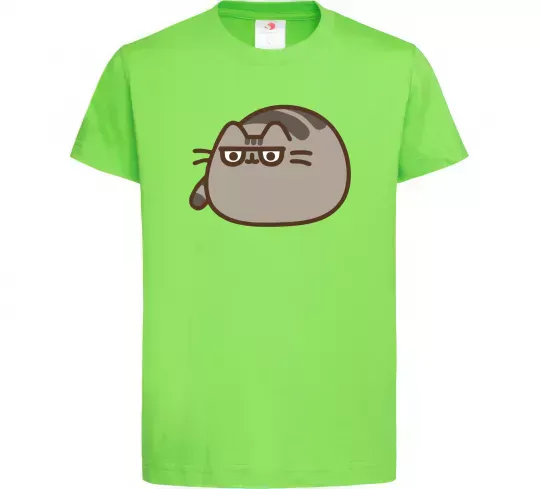 Дитяча футболка Пушин погляд Лаймовий фото