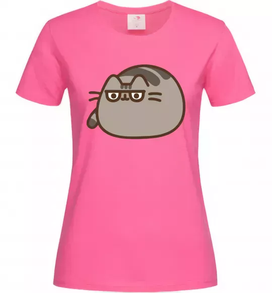 Женская футболка Пушин погляд Ярко-розовый фото