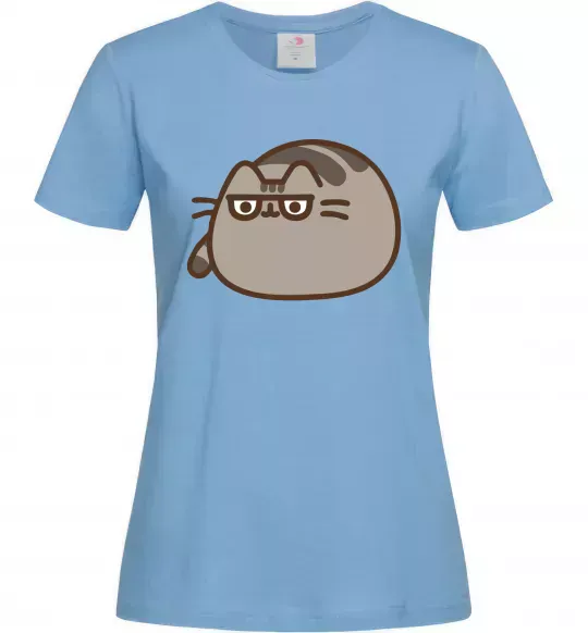 Женская футболка Пушин погляд Голубой фото