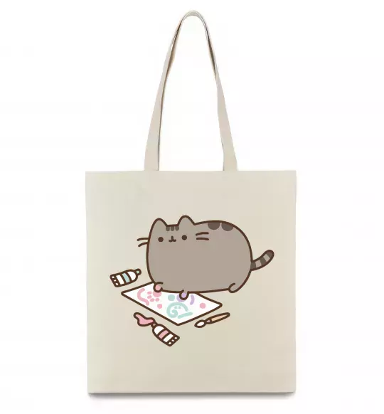 Эко-сумка Пушин малює Бежевый фото