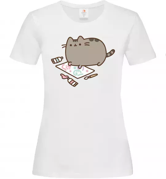 Женская футболка Пушин малює Белый фото