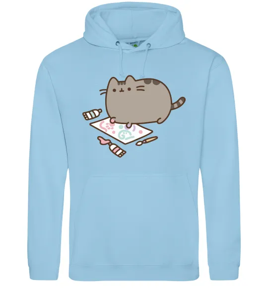 Женская толстовка (худи) Пушин малює Голубой фото