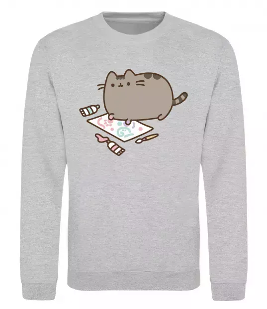 Свитшот Пушин малює Серый меланж фото