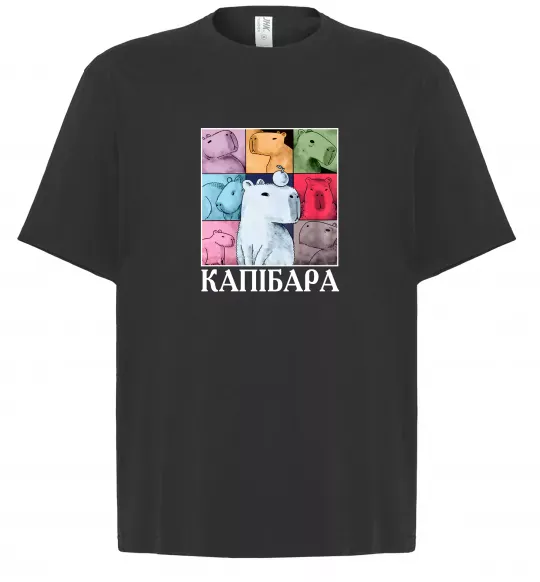 Футболка Оверсайз Капібари Черный фото