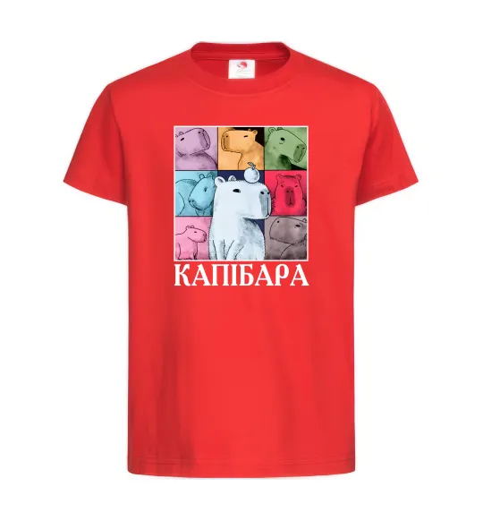 Детская футболка Капібари Красный фото