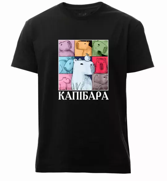 Чоловіча преміум футболка Капібари Чорний фото