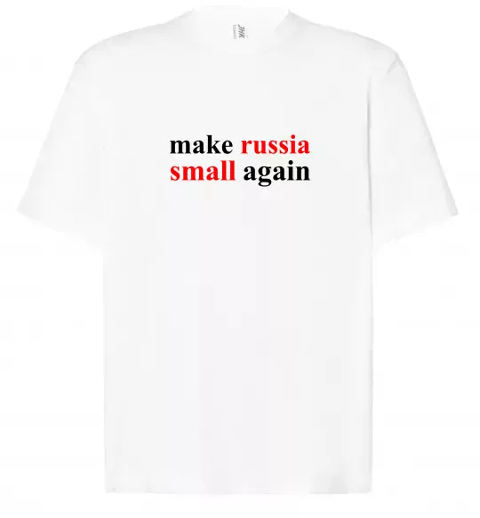 Футболка Оверсайз Make russia small again Белый фото