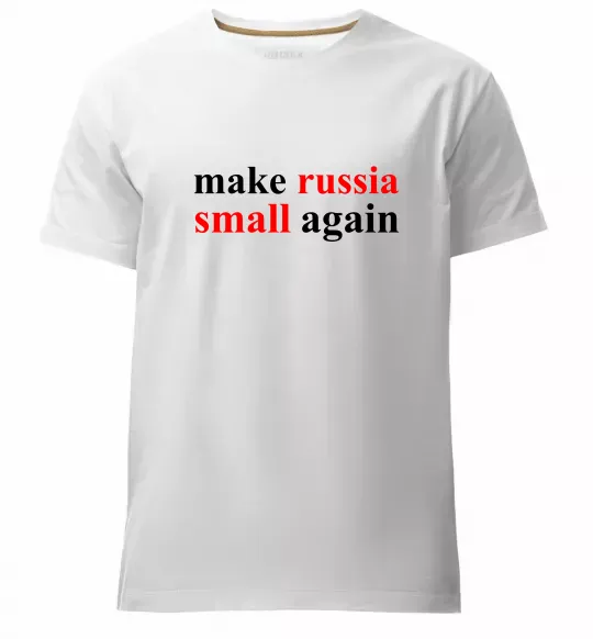Чоловіча преміум футболка Make russia small again Білий фото